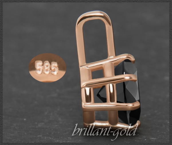 Brillant Anhänger 585 Gold mit 3,72ct, schwarz